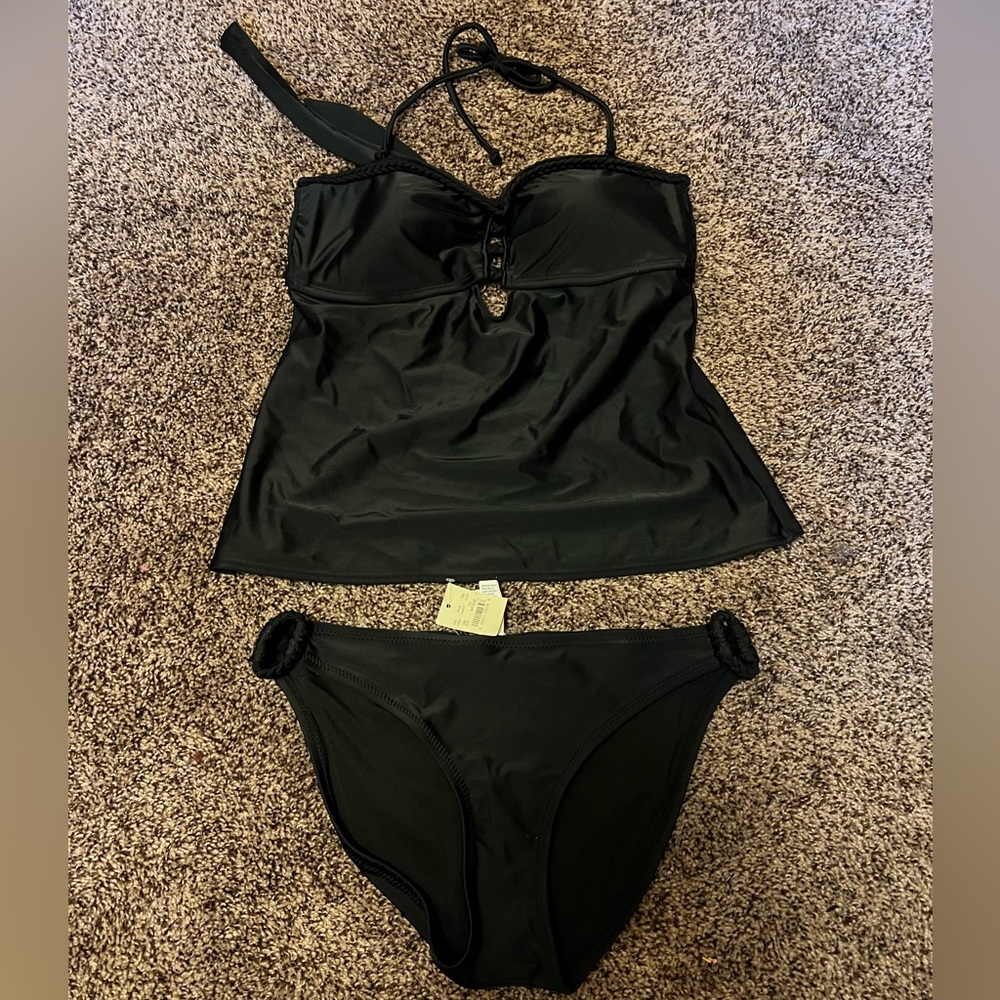 American Eagle Womens Medium Tankini Black NWT